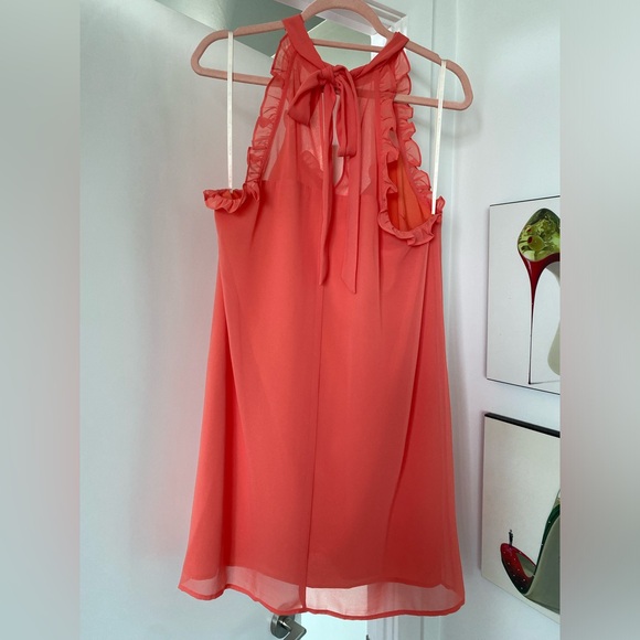 NWOT BCBGeneration Halter Mini Dress in Coral - Picture 2 of 7